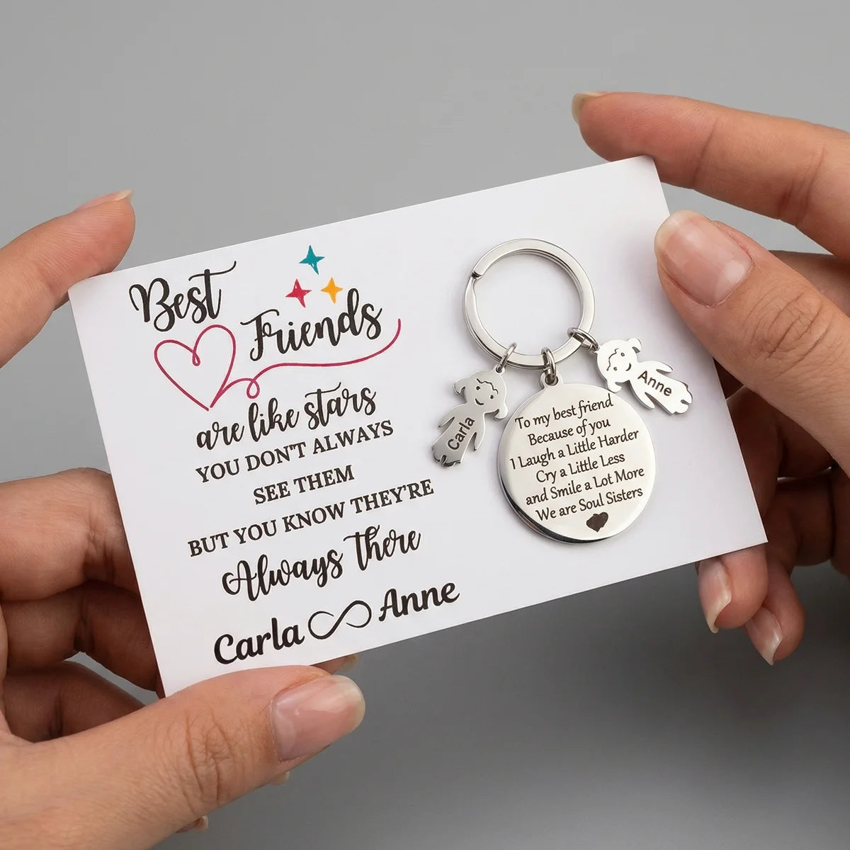 Personalised Best Friend Soul Sisters keychain