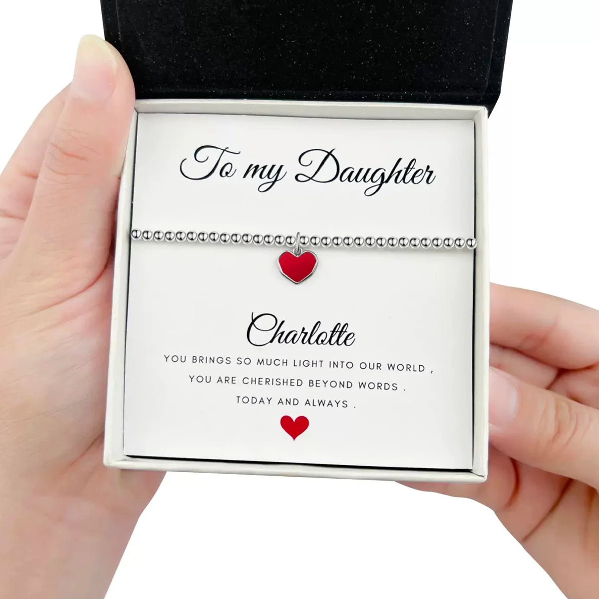 Personalised Sterling Silver Heart Bracelet