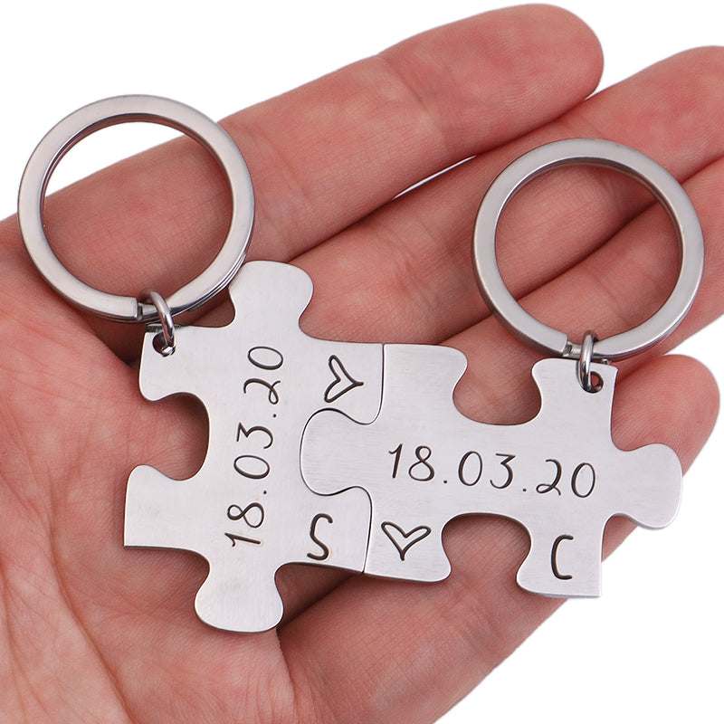 Puzzle hot sale keychain couple