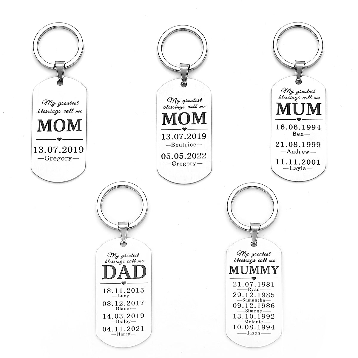 Personalized Family Birthday Keychain