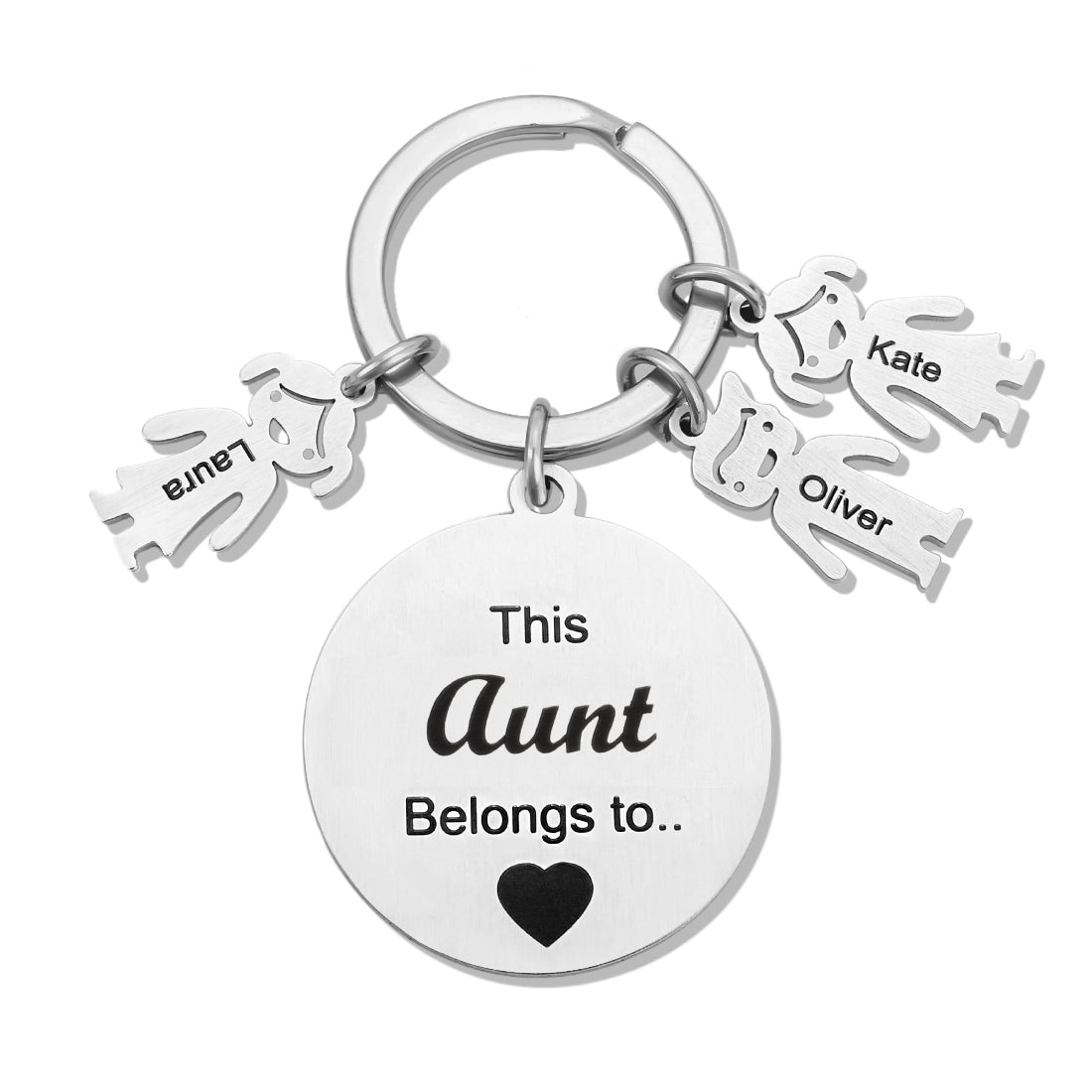 Personalized Family Keychain with Kids and Pets Charm