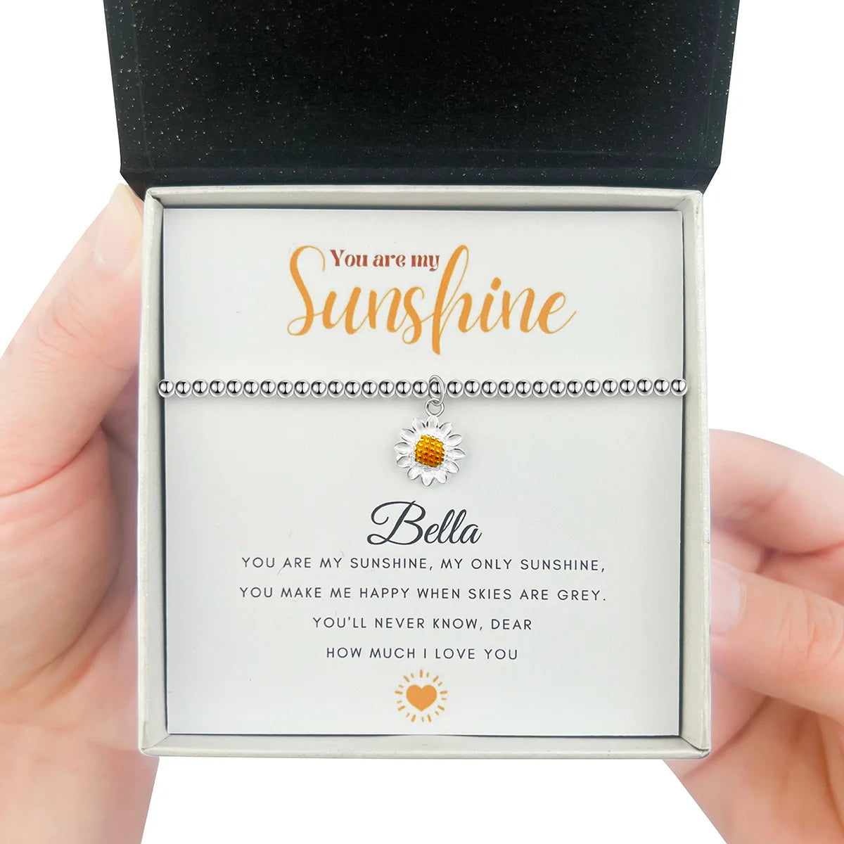 Personalised Sterling Silver You Are My Sunshine Bracelet