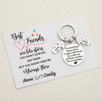 Personalised Best Friend Soul Sisters keychain