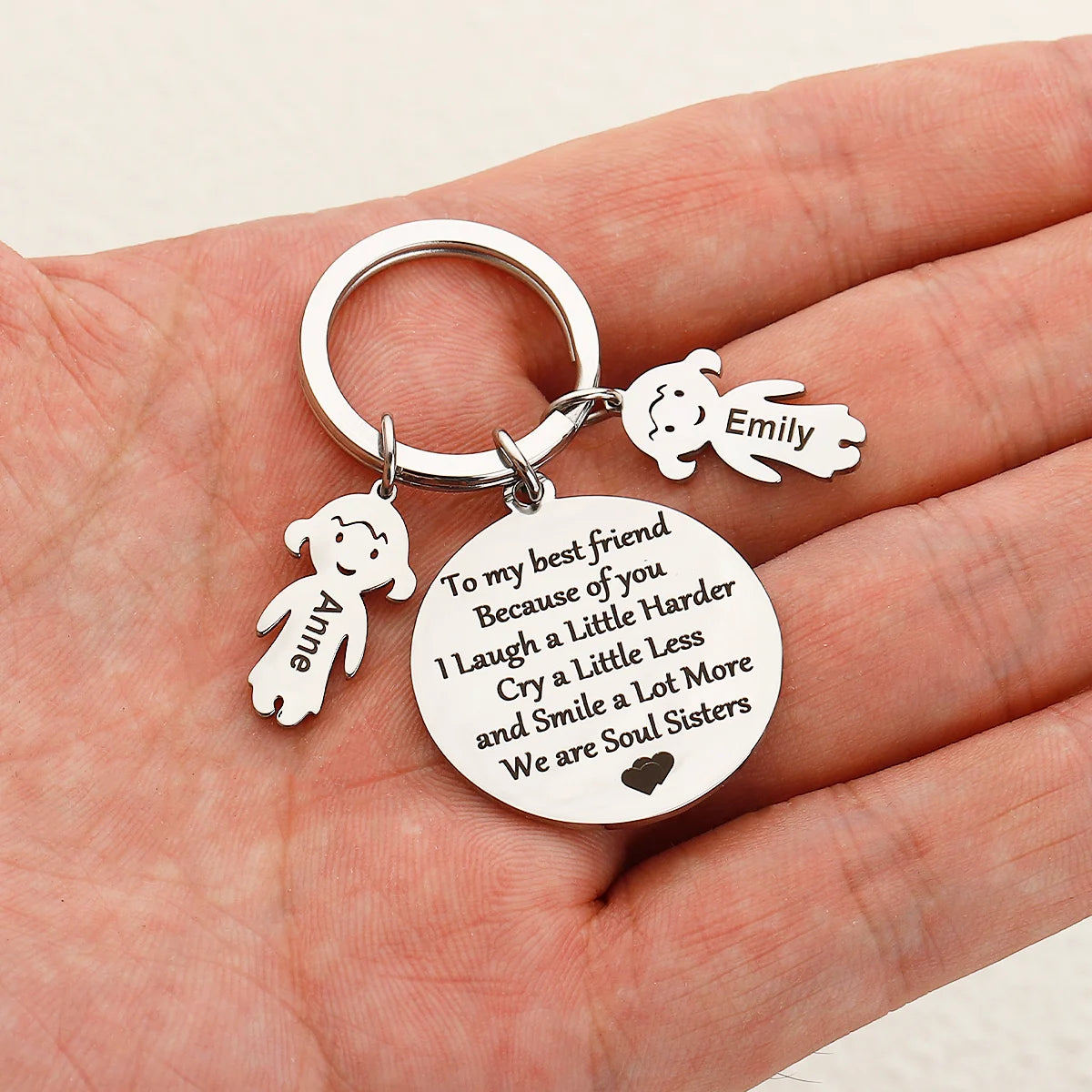 Personalised Best Friend Soul Sisters keychain