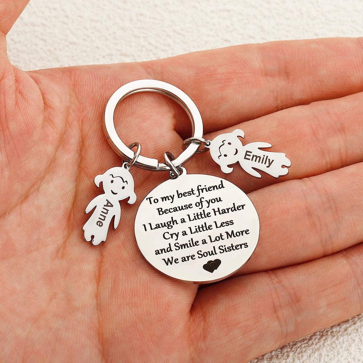 Personalised Best Friend Soul Sisters keychain