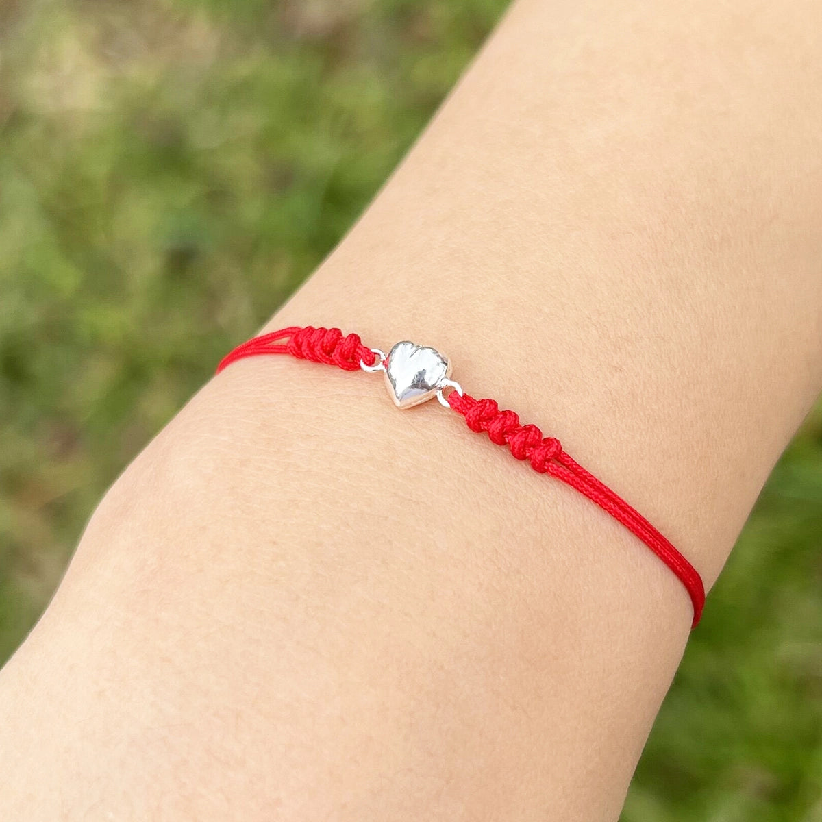 Handmade Mother with Daughter Sterling Silver Heart Bracelets