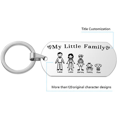 Personalised My Little Family Portrait Keychain