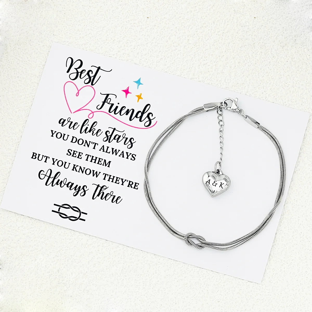 Personalized Best Friends Love Knot Bracelets