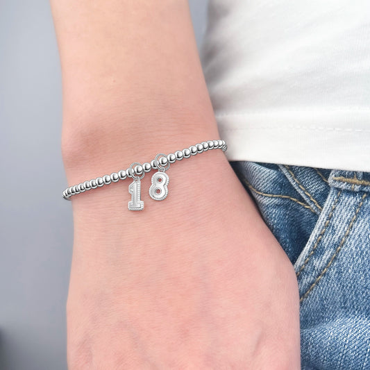 Personalised Sterling Silver Birthday Bracelet