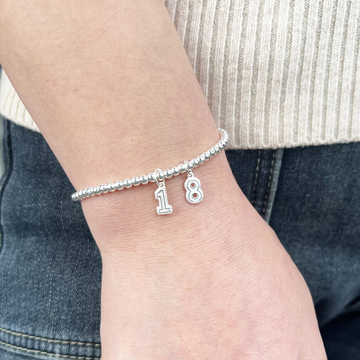 Personalised Sterling Silver Birthday Bracelet