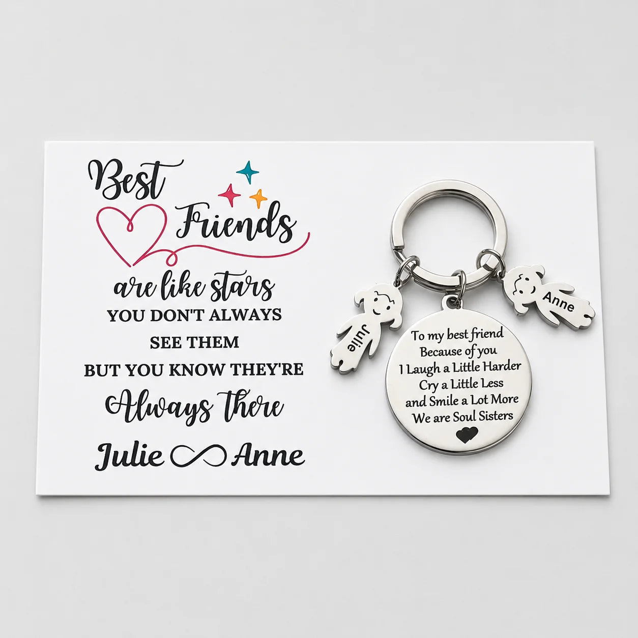 Personalised Funny Card Best Friend Keychain