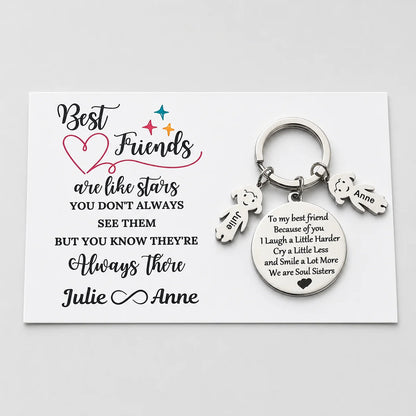 Personalised Funny Card Best Friend Keychain