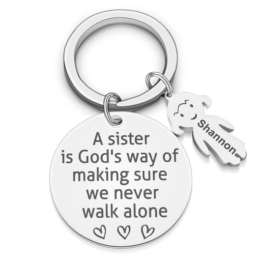 Personalised Sister Brother Friends Keychain