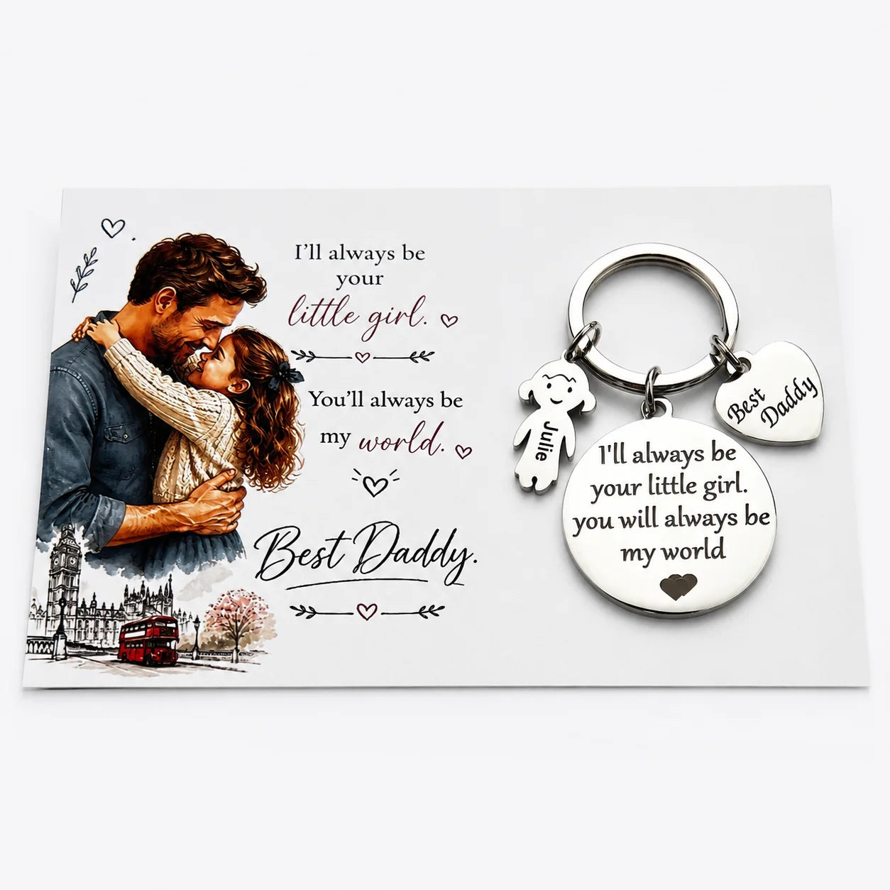 Personalised Best Daddy Best Mum Keychain