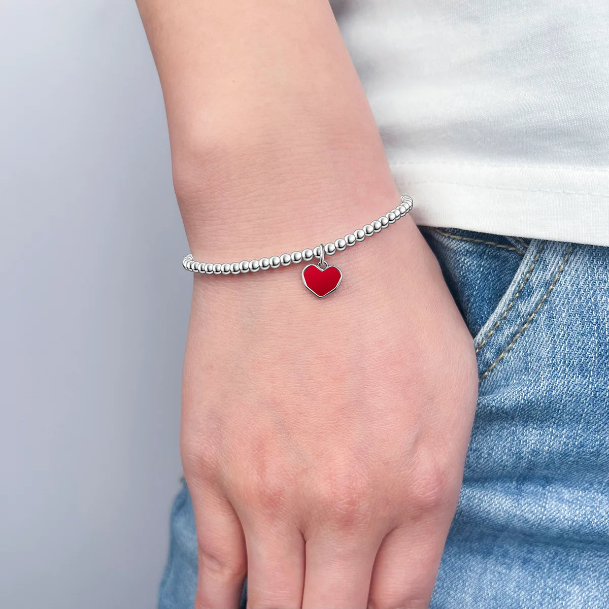 Personalised Sterling Silver Heart Bracelet