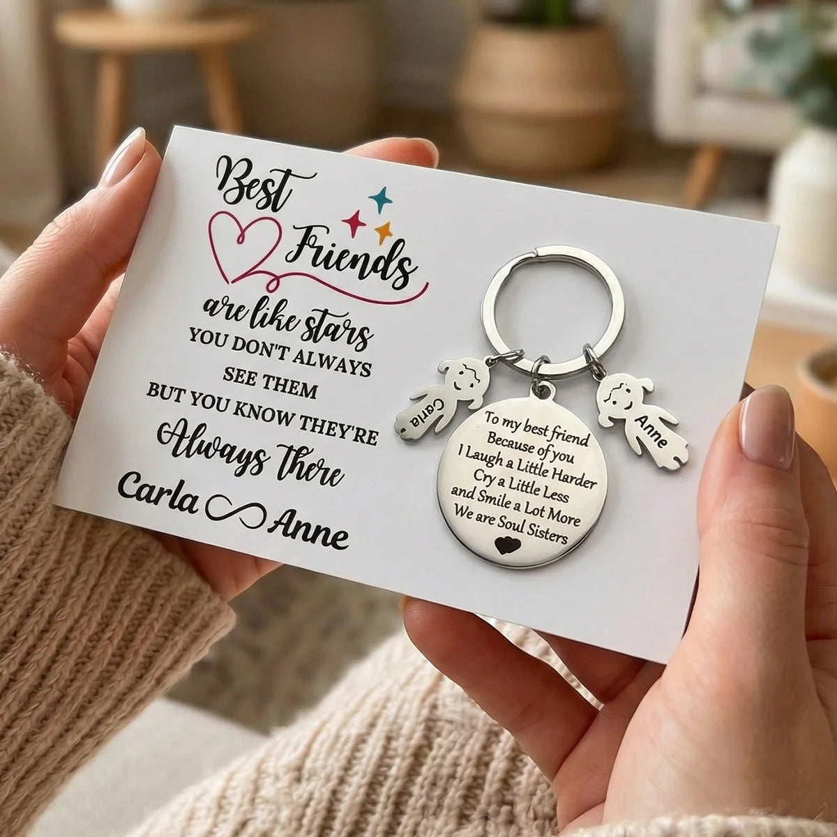 Personalised Best Friend Soul Sisters keychain