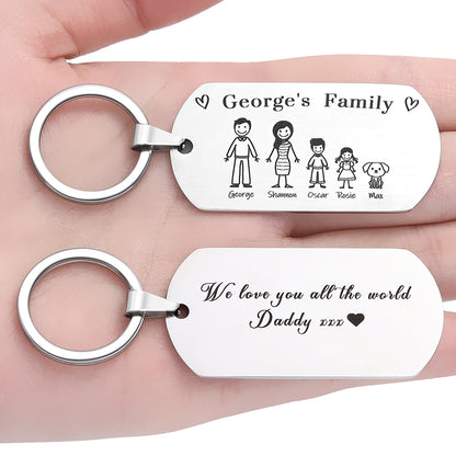 Personalised My Little Family Portrait Keychain