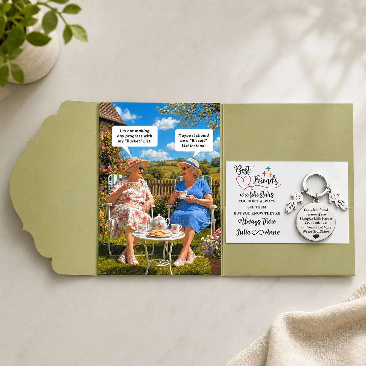 Personalised Funny Card Best Friend Keychain