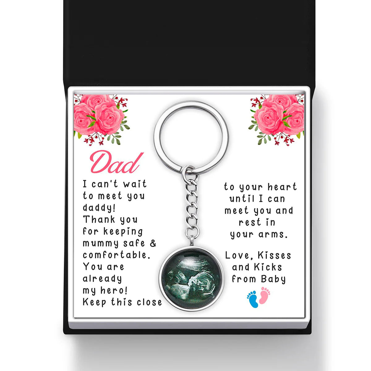 Personalised Pregnancy Sonogram Photo Keychain