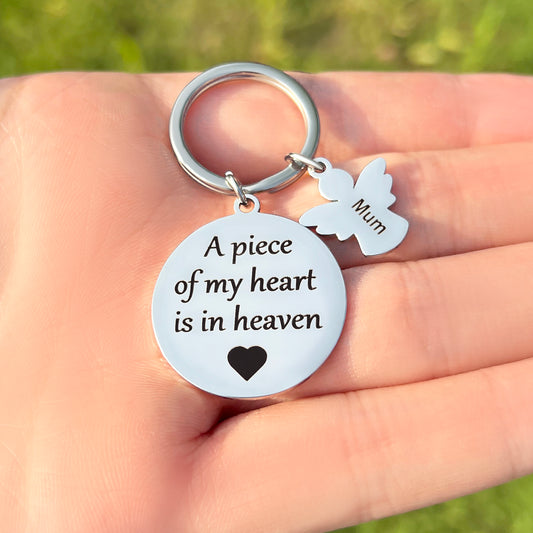 Personalised memorial angel keychain