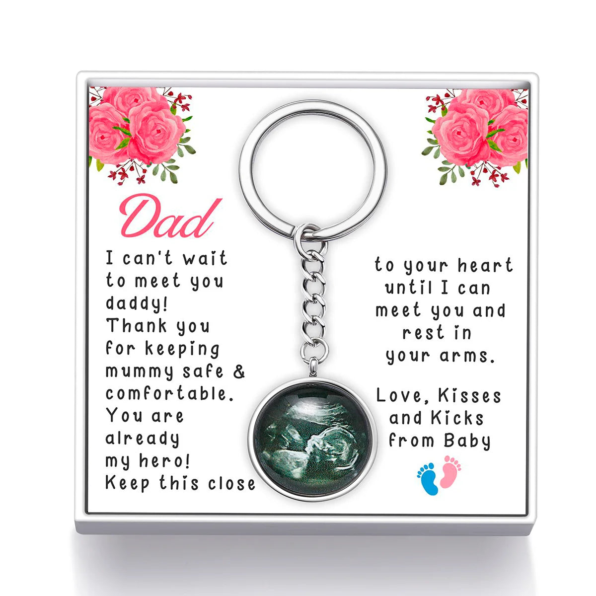 Personalised Pregnancy Sonogram Photo Keychain