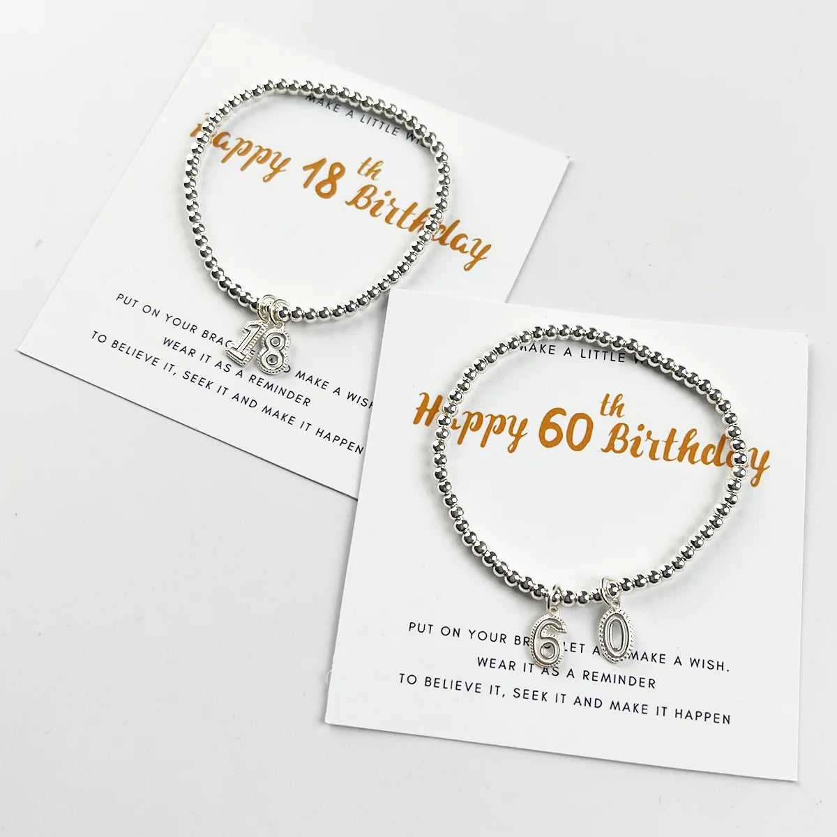 Personalised Sterling Silver Birthday Bracelet