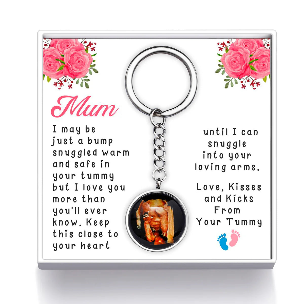 Personalised Pregnancy Sonogram Photo Keychain