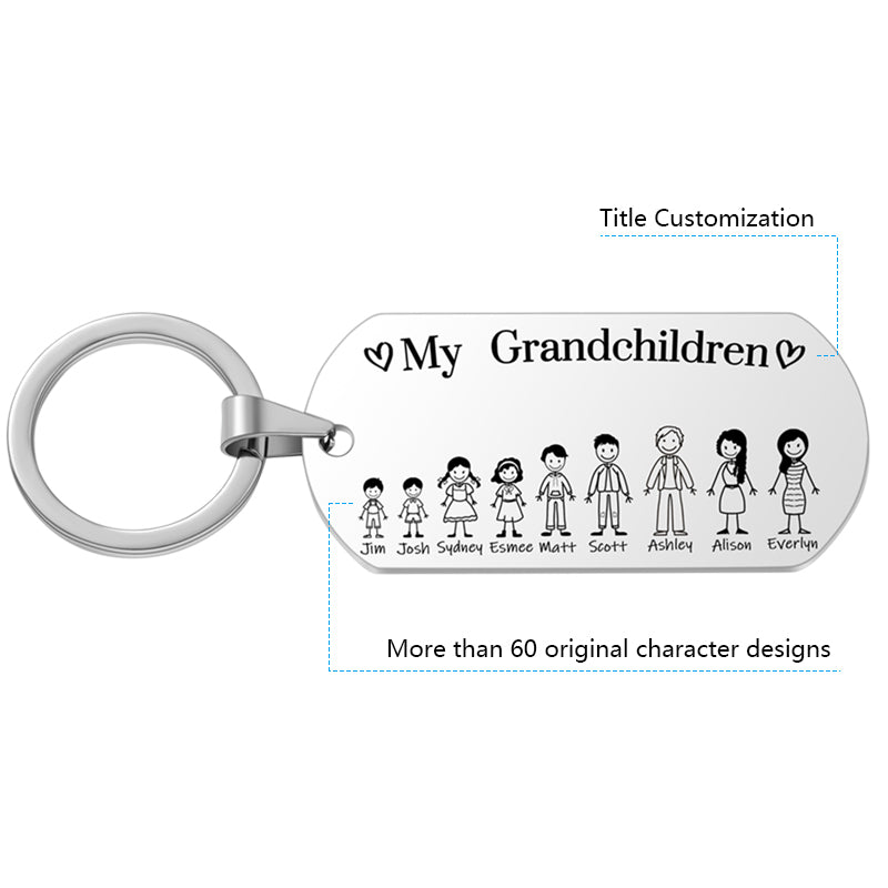 Personalised My Little Family Portrait Keychain