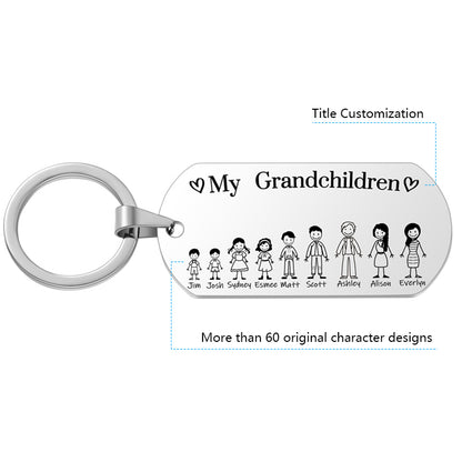 Personalised My Little Family Portrait Keychain