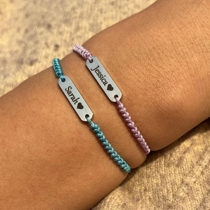 Handmade Personalised Family Children Sister Bracelet