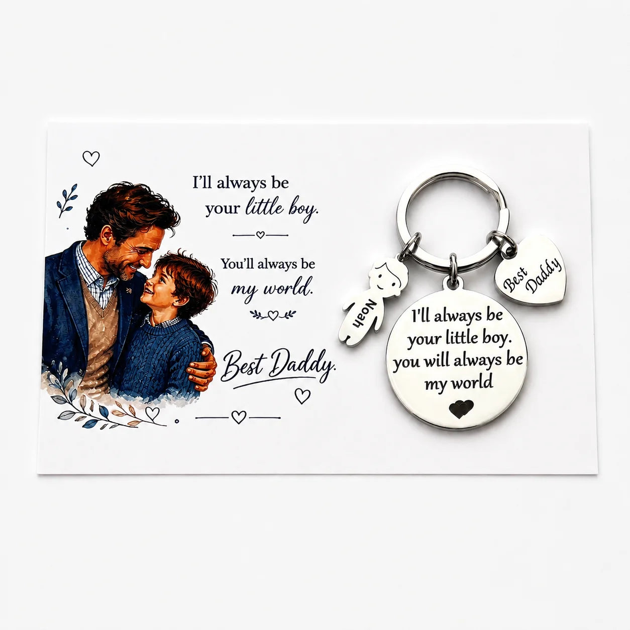 Personalised Best Daddy Best Mum Keychain