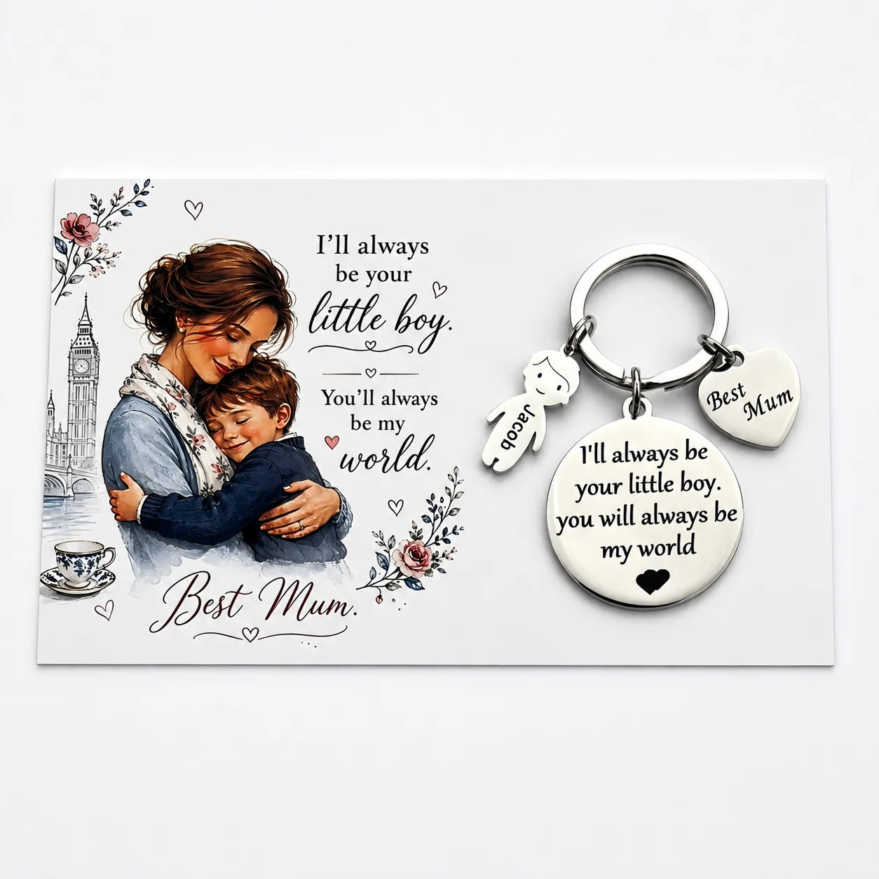 Personalised Best Daddy Best Mum Keychain