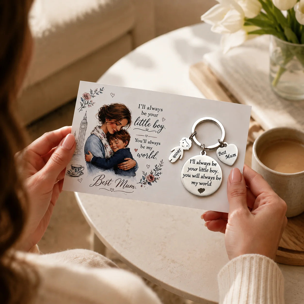 Personalised Best Daddy Best Mum Keychain