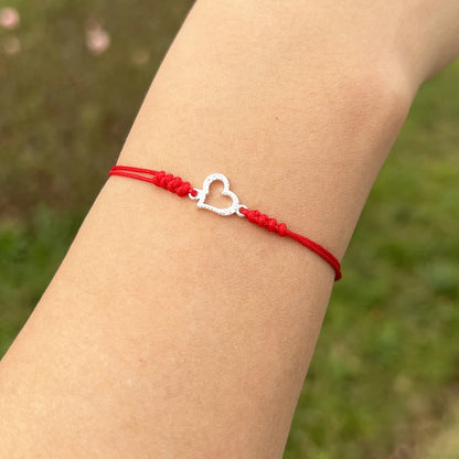 Handmade Mother with Daughter Sterling Silver Heart Bracelets