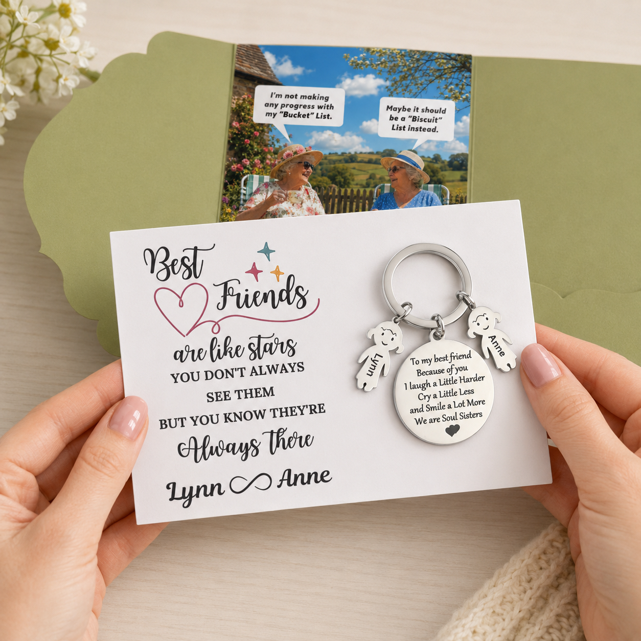 Personalised Funny Card Best Friend Keychain