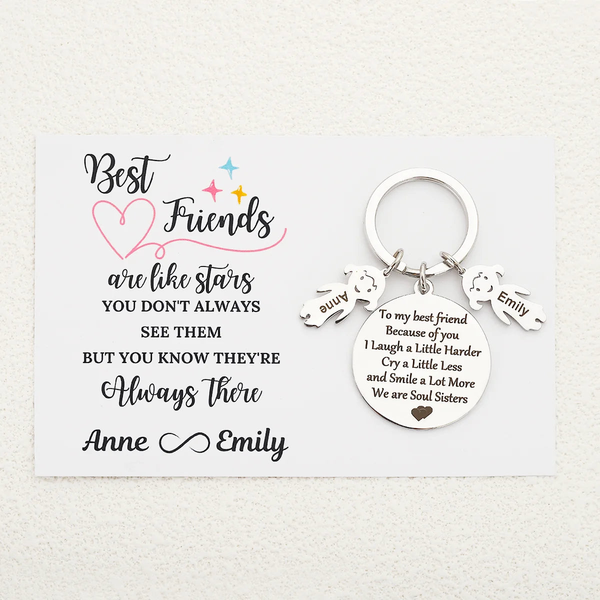 Personalised Best Friend Soul Sisters keychain