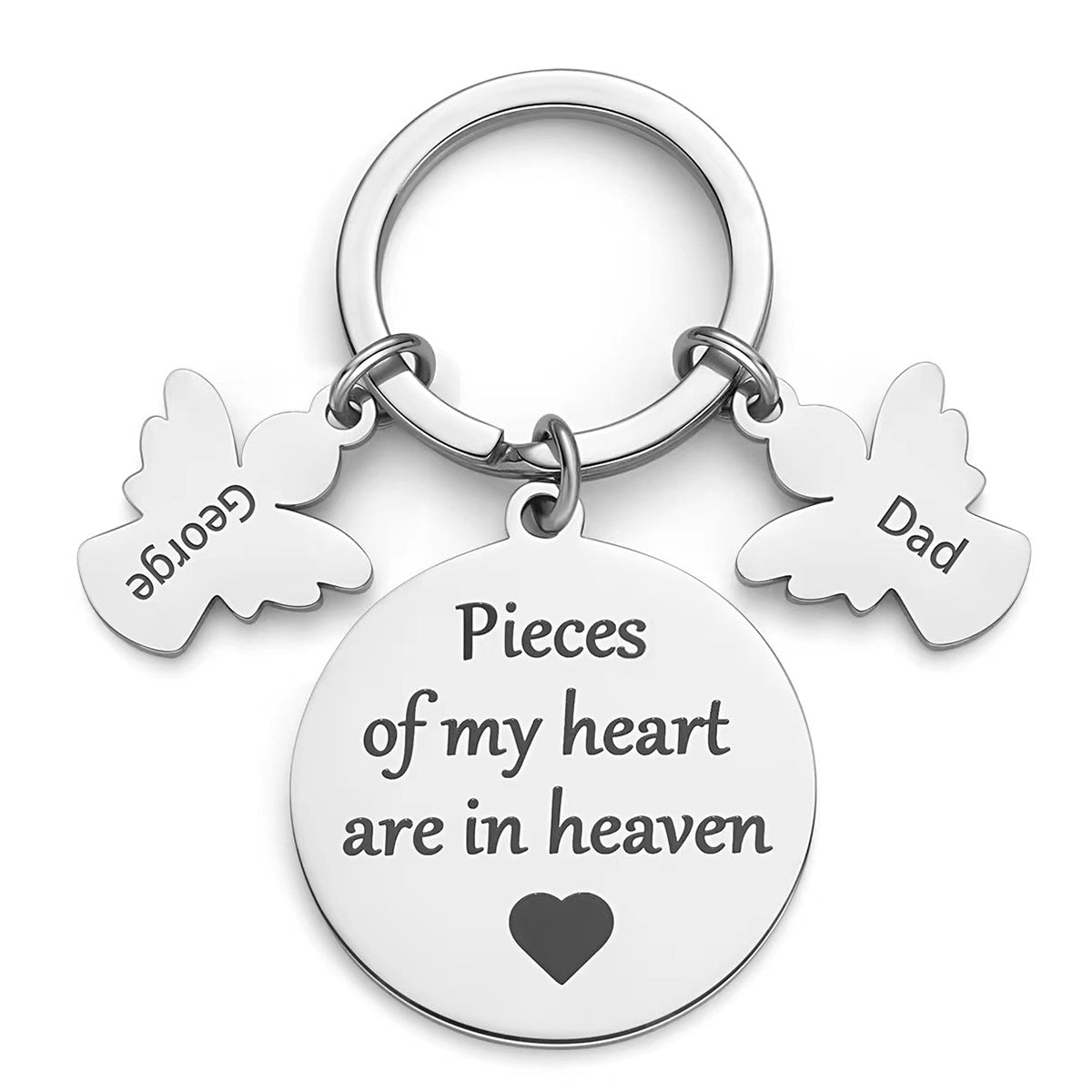 Personalised memorial angel keychain