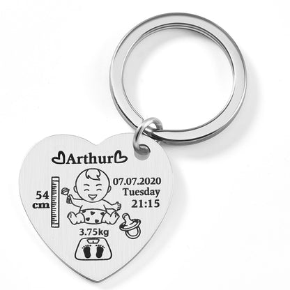 Personalised Heart Baby Keychain