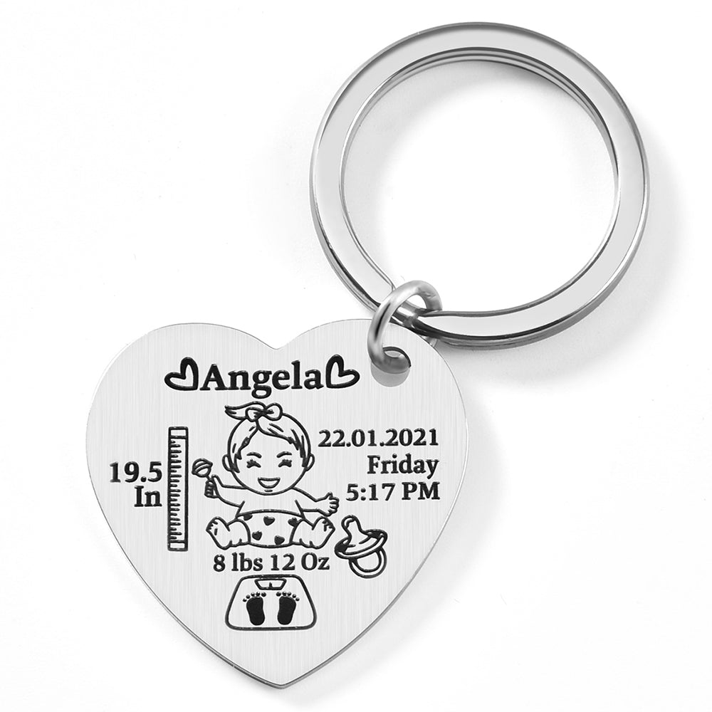Personalised Heart Baby Keychain