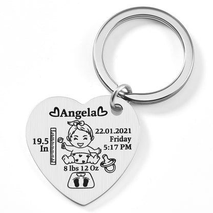 Personalised Heart Baby Keychain