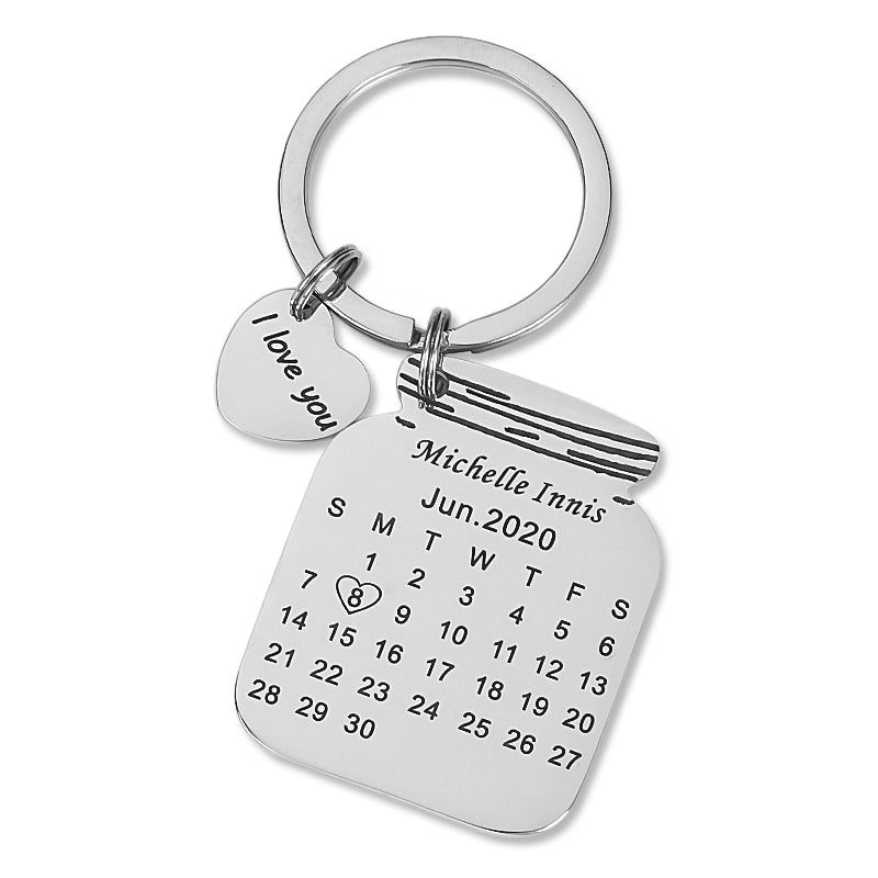 Personalised Date of birth feeding bottle Keychain