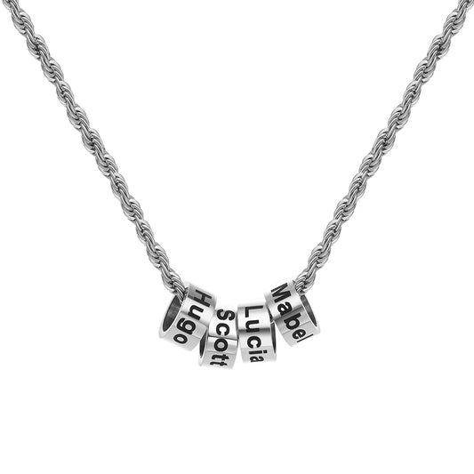 Personalised My Family Beads Men Necklace