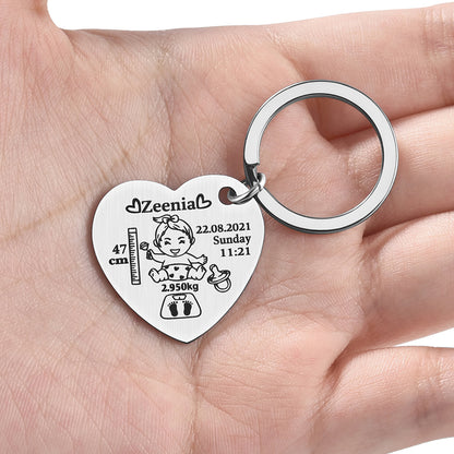 Personalised Heart Baby Keychain