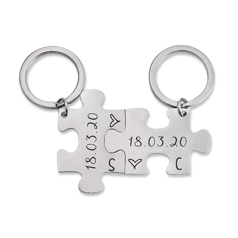 Puzzle Couple keychain