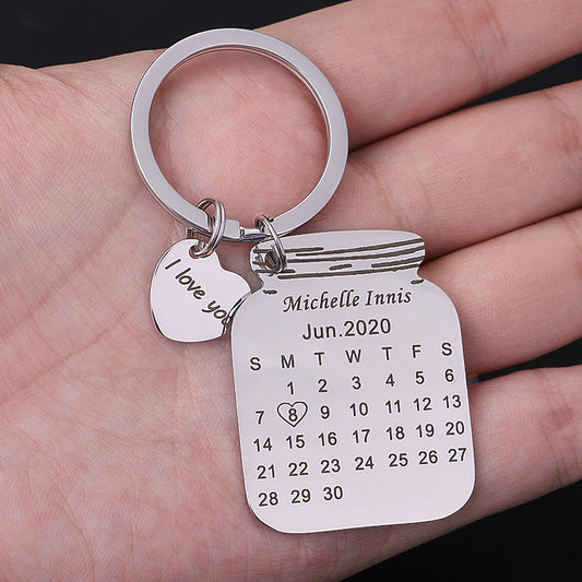 Personalised Date of birth feeding bottle Keychain