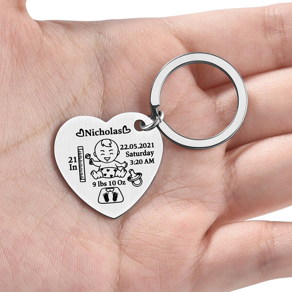 Personalised Heart Baby Keychain