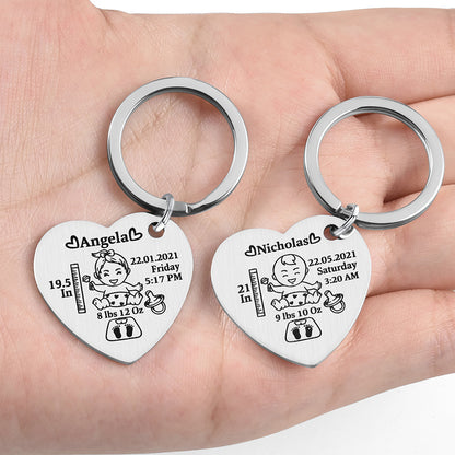 Personalised Heart Baby Keychain