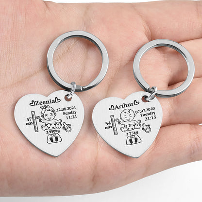 Personalised Heart Baby Keychain