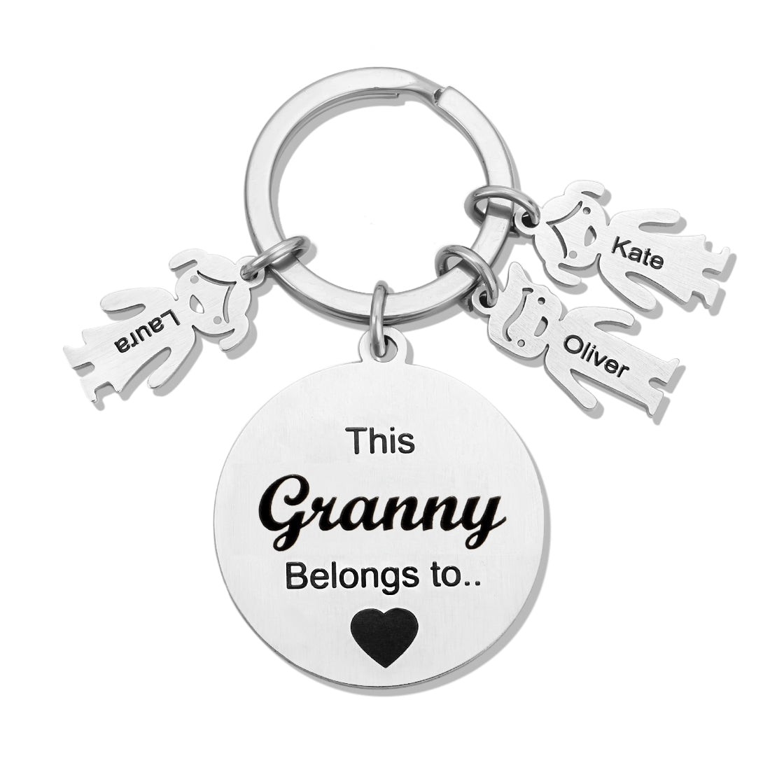 Personalized Family Keychain with Kids and Pets Charm