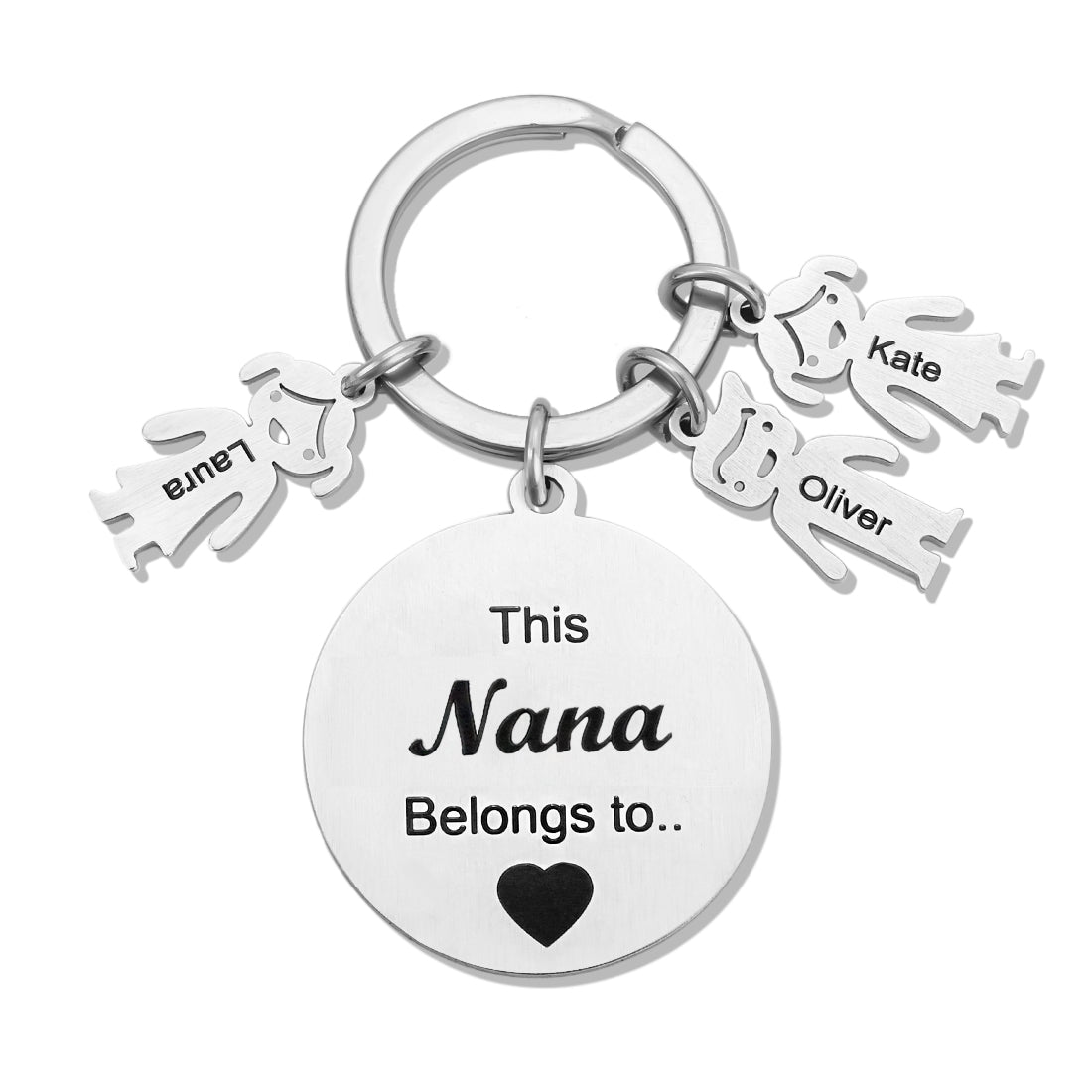 Personalized Family Keychain with Kids and Pets Charm